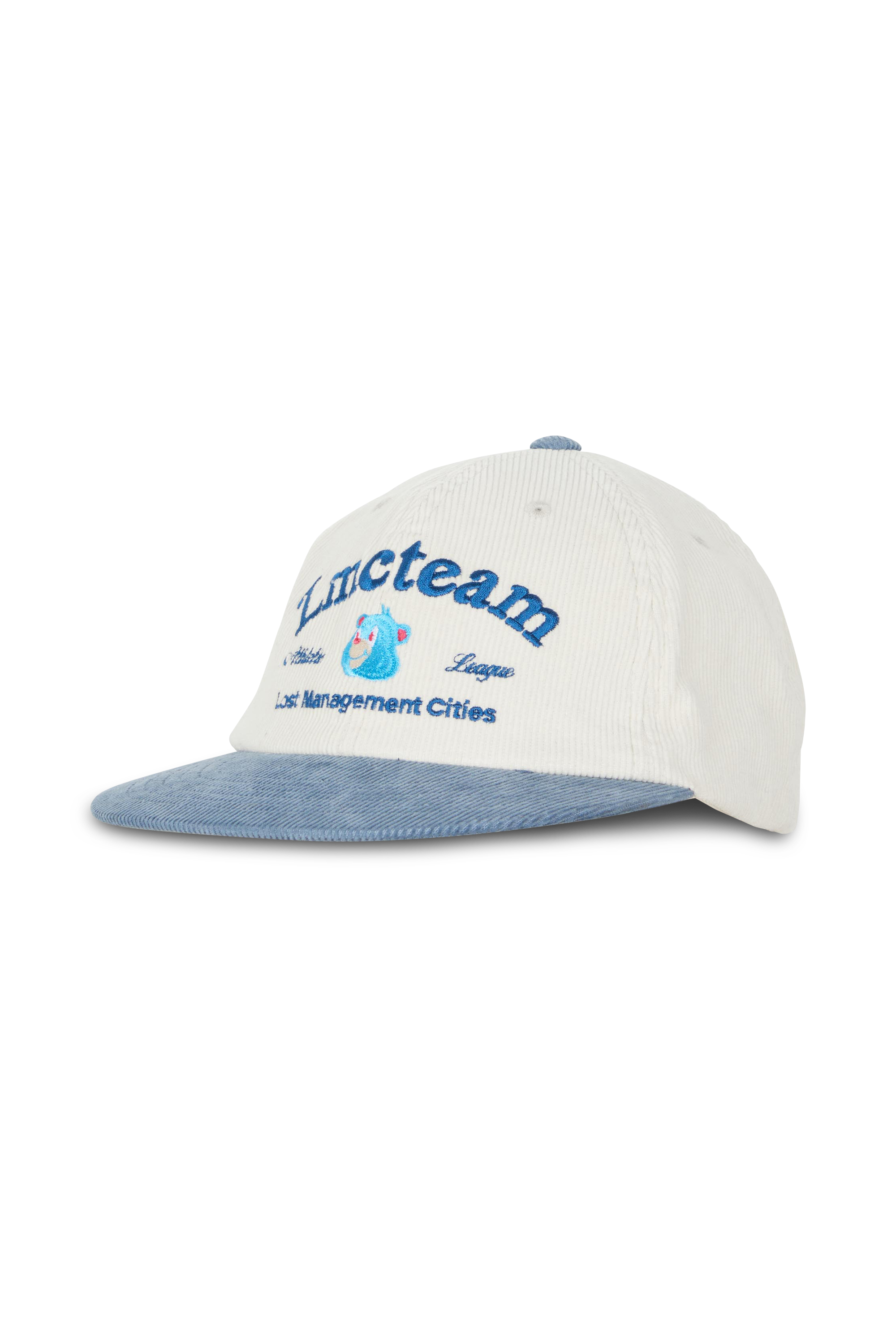 LOST MANAGEMENT CITIES Casquette TEAM BEAR CORDUROY 6PANEL CAP Bleu