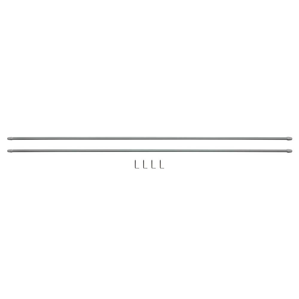 Tringle de vitrage Extensible 100-160 cm métal blanc x2