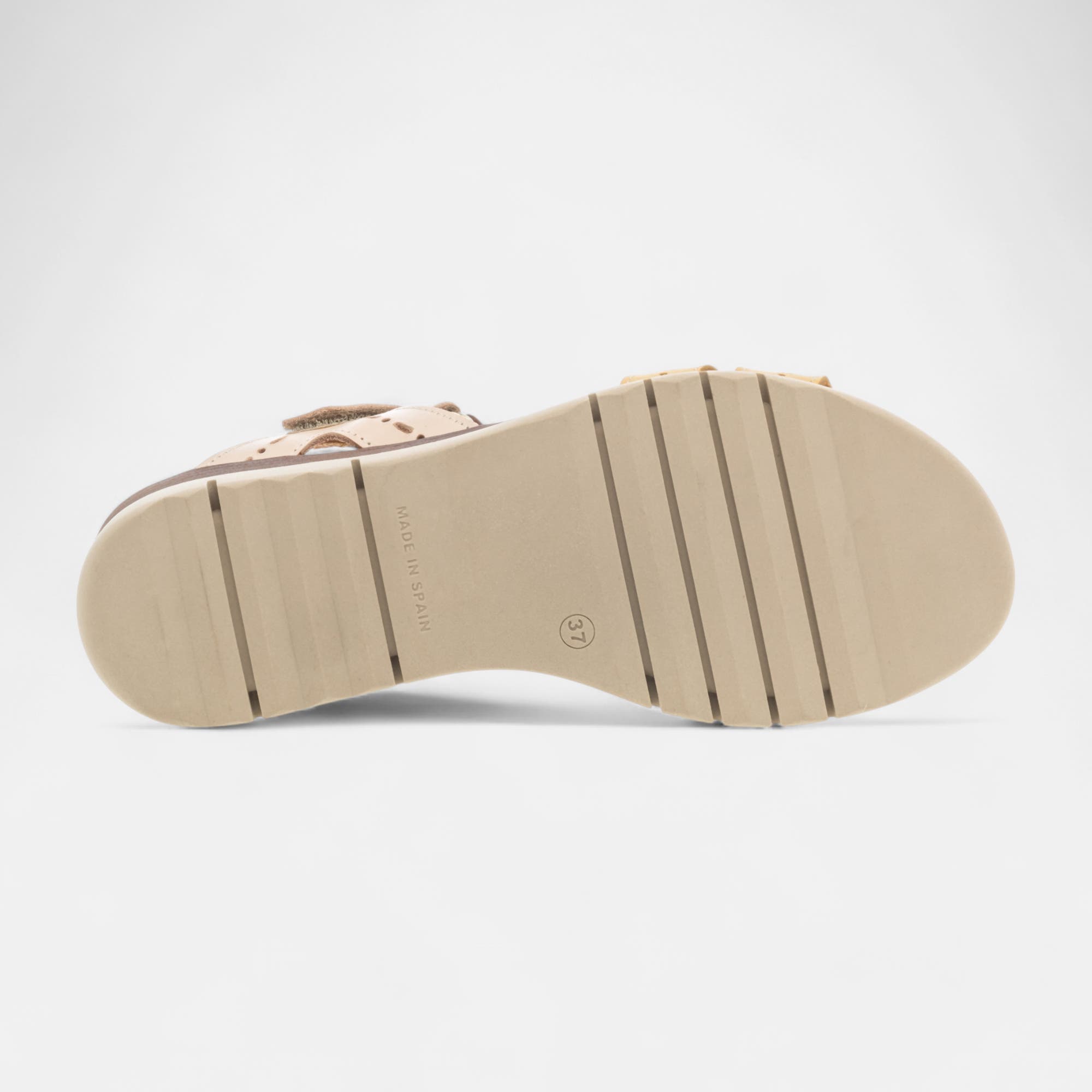 Sandales à talon compensé Femme en cuir jaune