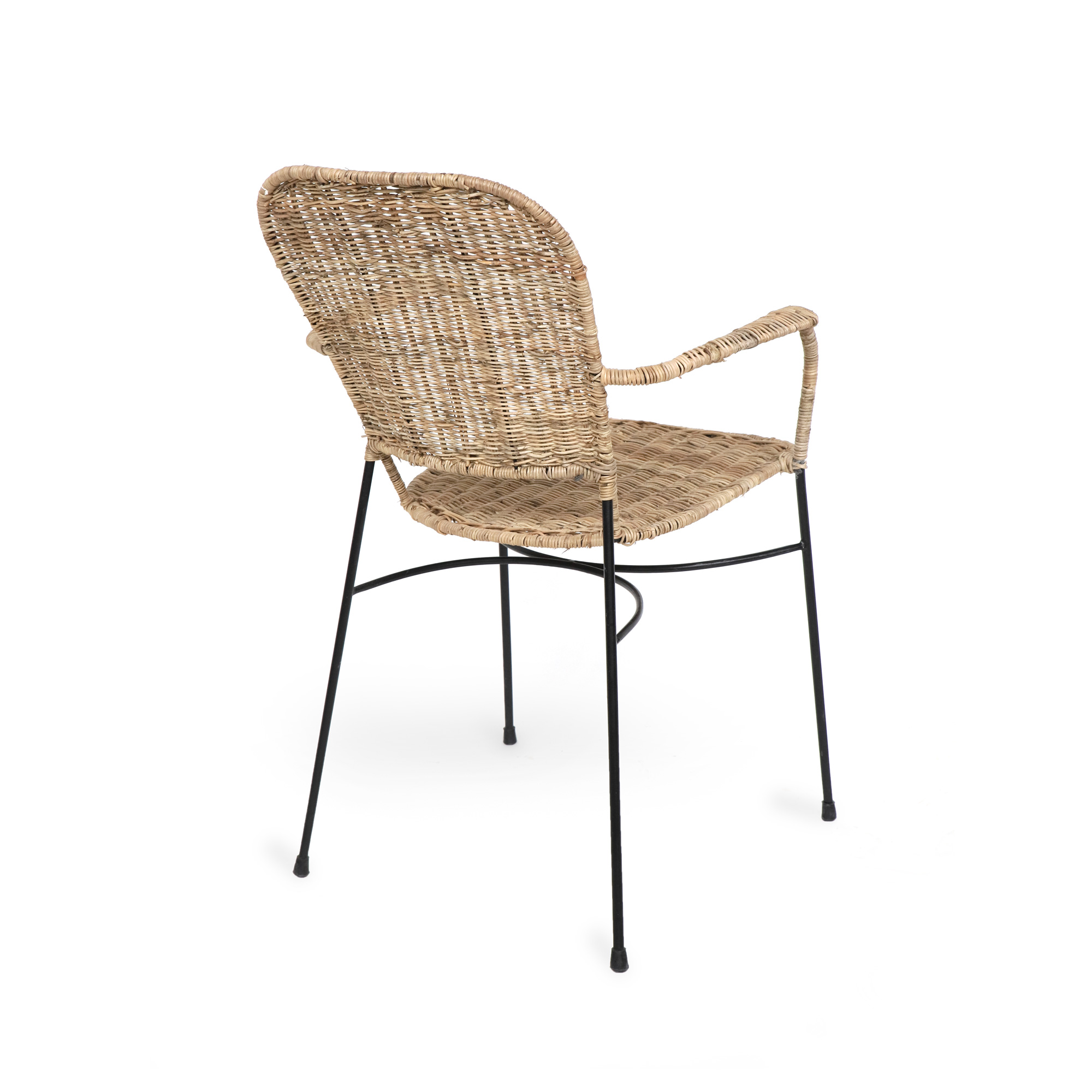 Rattan-Stuhl 'Torn', natur, schwarz, B 54 cm, L 56 cm, H 83 cm von fischer's lagerhaus
