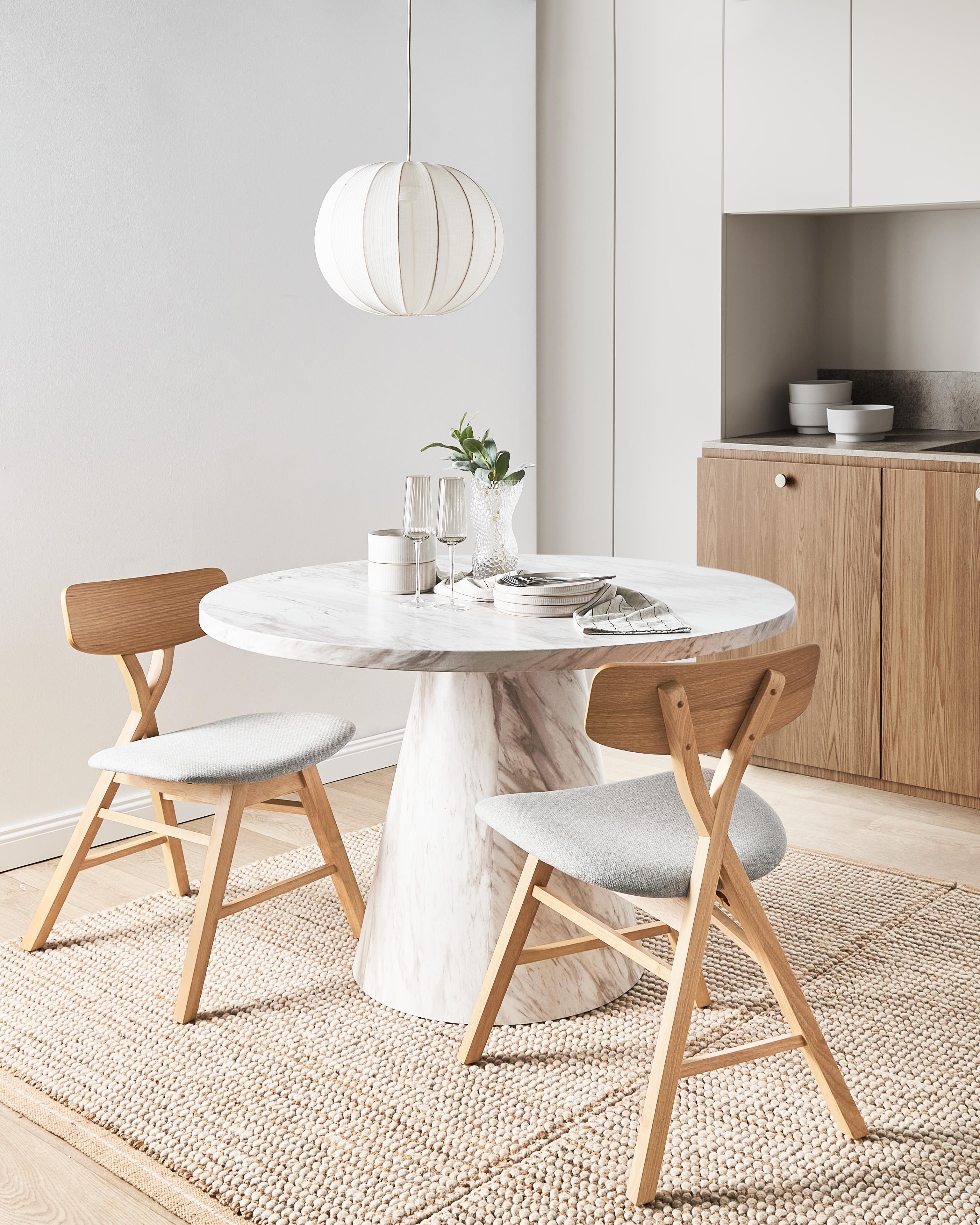 Set van 2 eetkamerstoelen LELAND Hout Lichtbruin