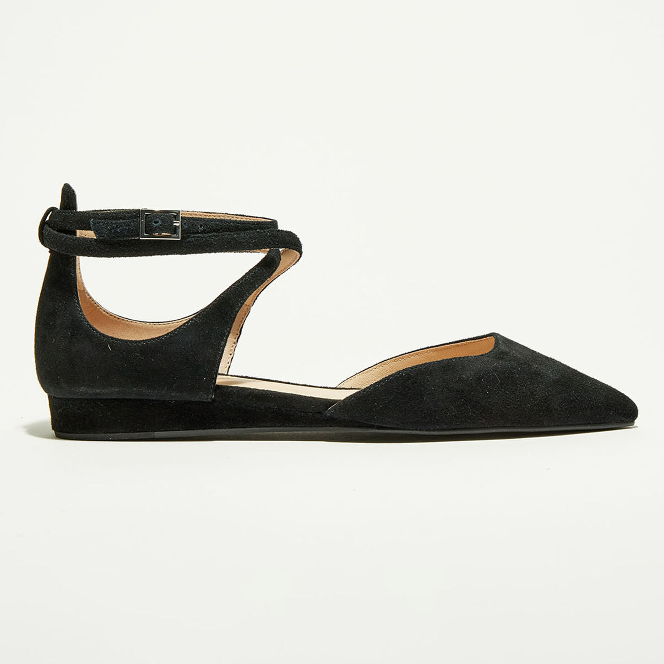 What For Ballerines en Velours de Cuir Edith noires
