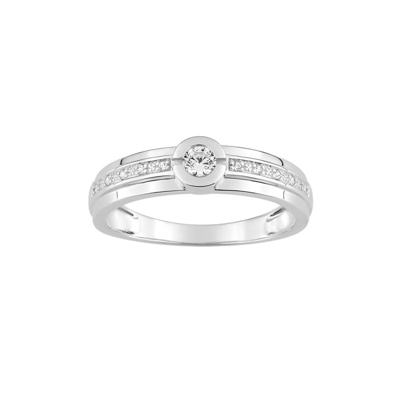 Bague Femme - Or 18 Carats - Diamant 0,13 Carats