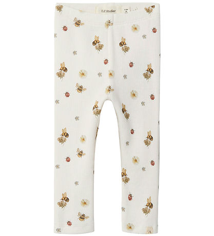 Lil' Atelier Leggings - NbfLavo - Rib - Coconut Milk