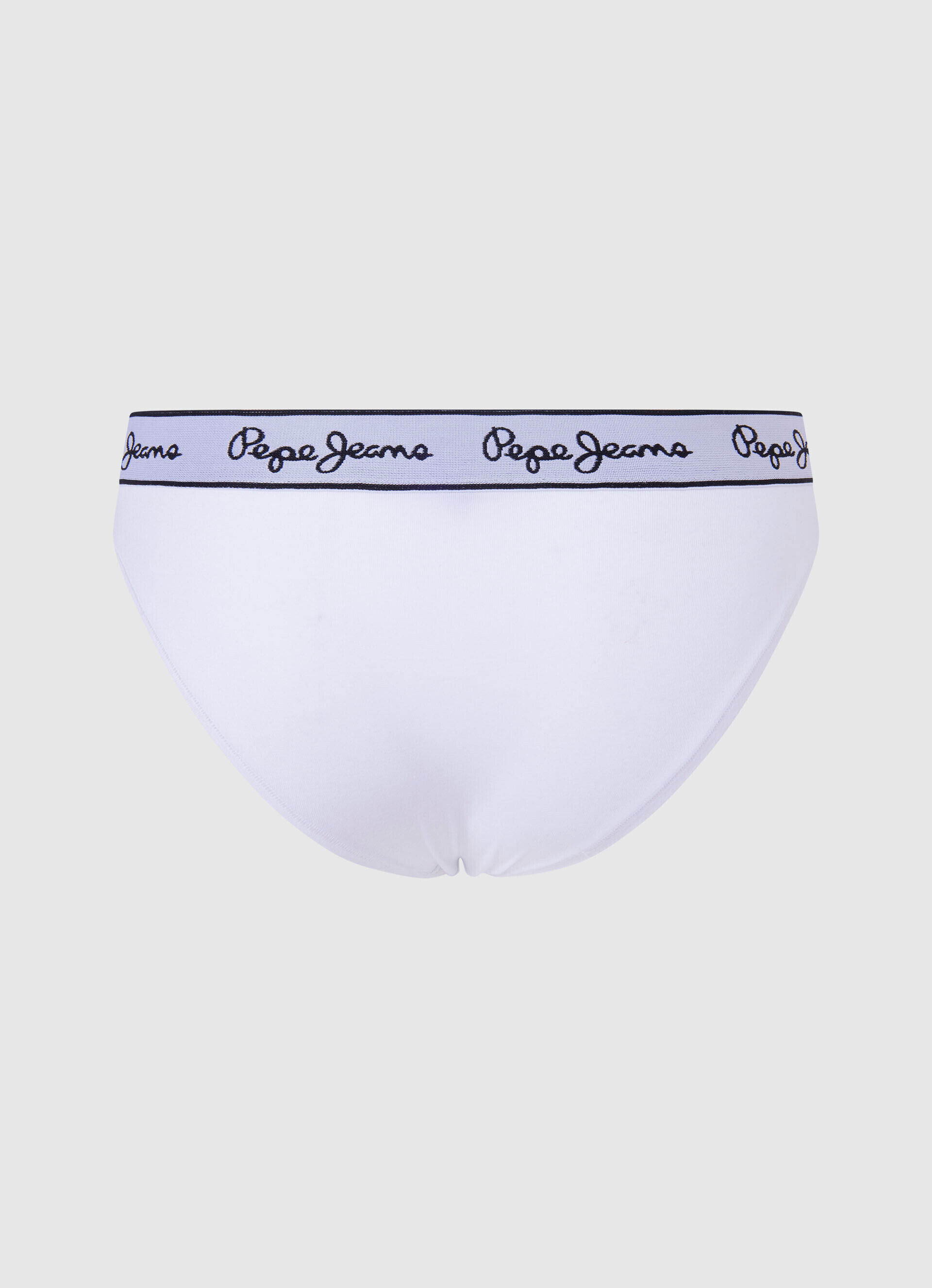 Calcinha clássica com logo estampado - branca
