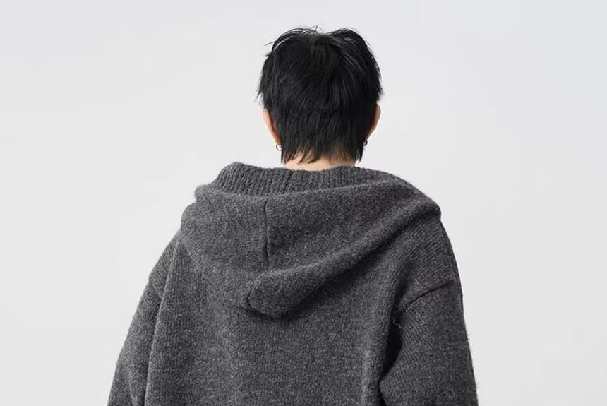 Zoslane - Effen vest met capuchon en knoopjes