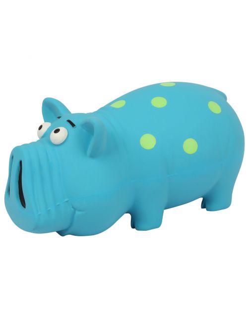 Adori Speelgoed Latex Varken - Hondenspeelgoed - 16 cm Blauw