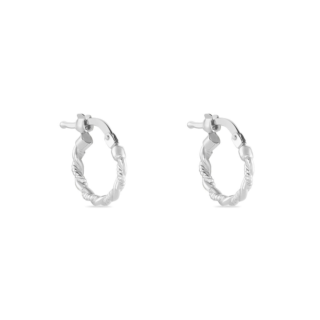 Créoles Anastasia Argent Blanc
