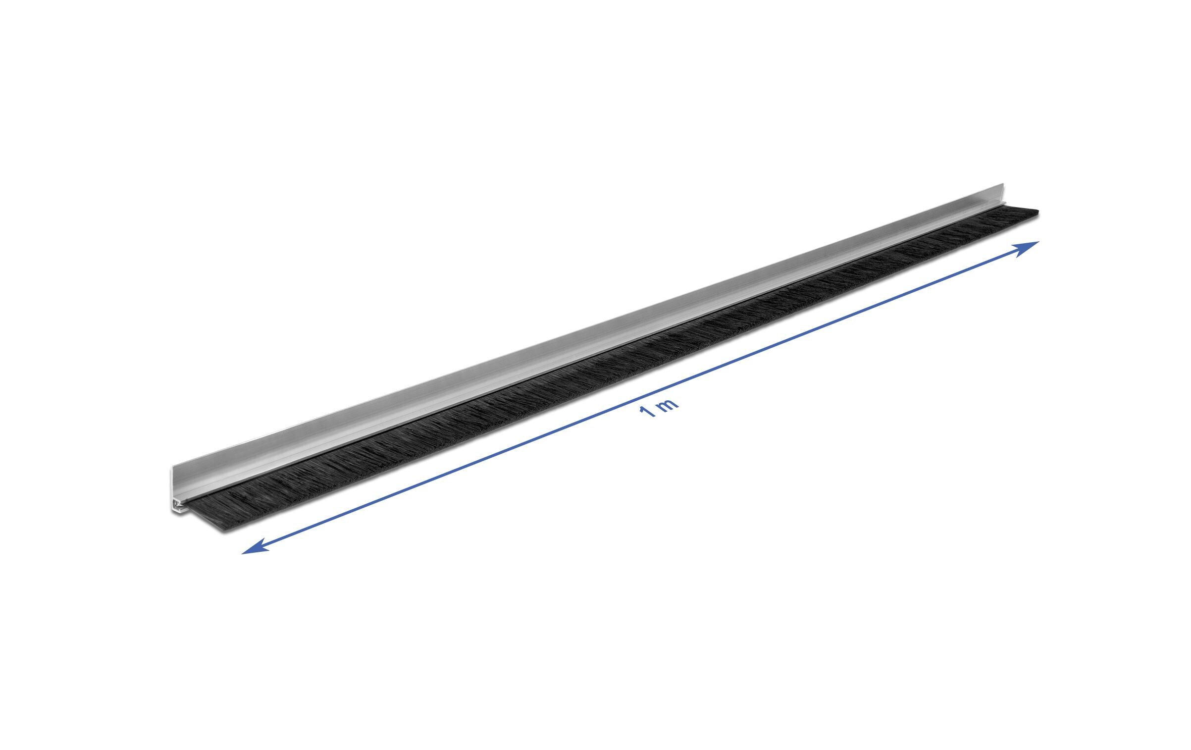 Türdichtschiene Alu-Profil Gewinkelt, 1 m x 40 mmDelock Bürstenstreifen 40 mm mit Alu-Profil gewinkelt – Länge 1 m