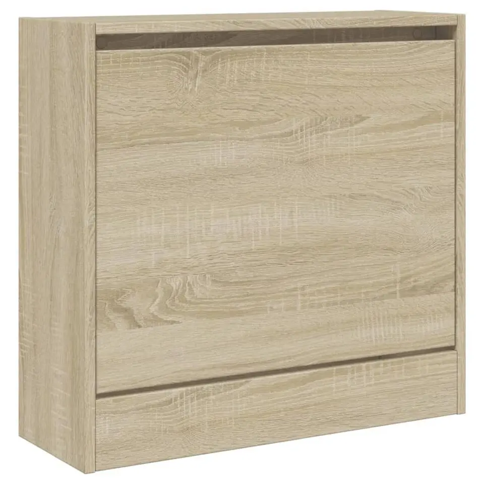 vidaXL - Schoenenkast 2 paar met 1 klep - Sonoma eiken - Hout - 60x21x57 cm