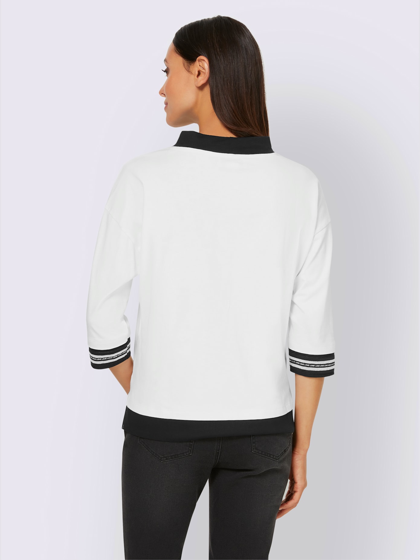 T-shirt bande en maille décorative