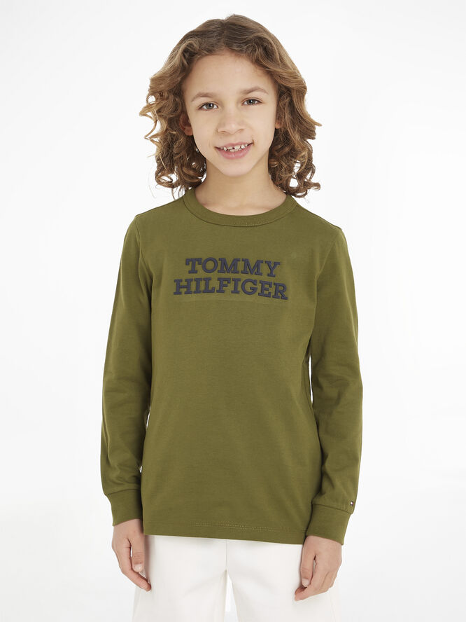Tommy Hilfiger TOMMY HILFIGER LOGO TEE L/S Putting green
