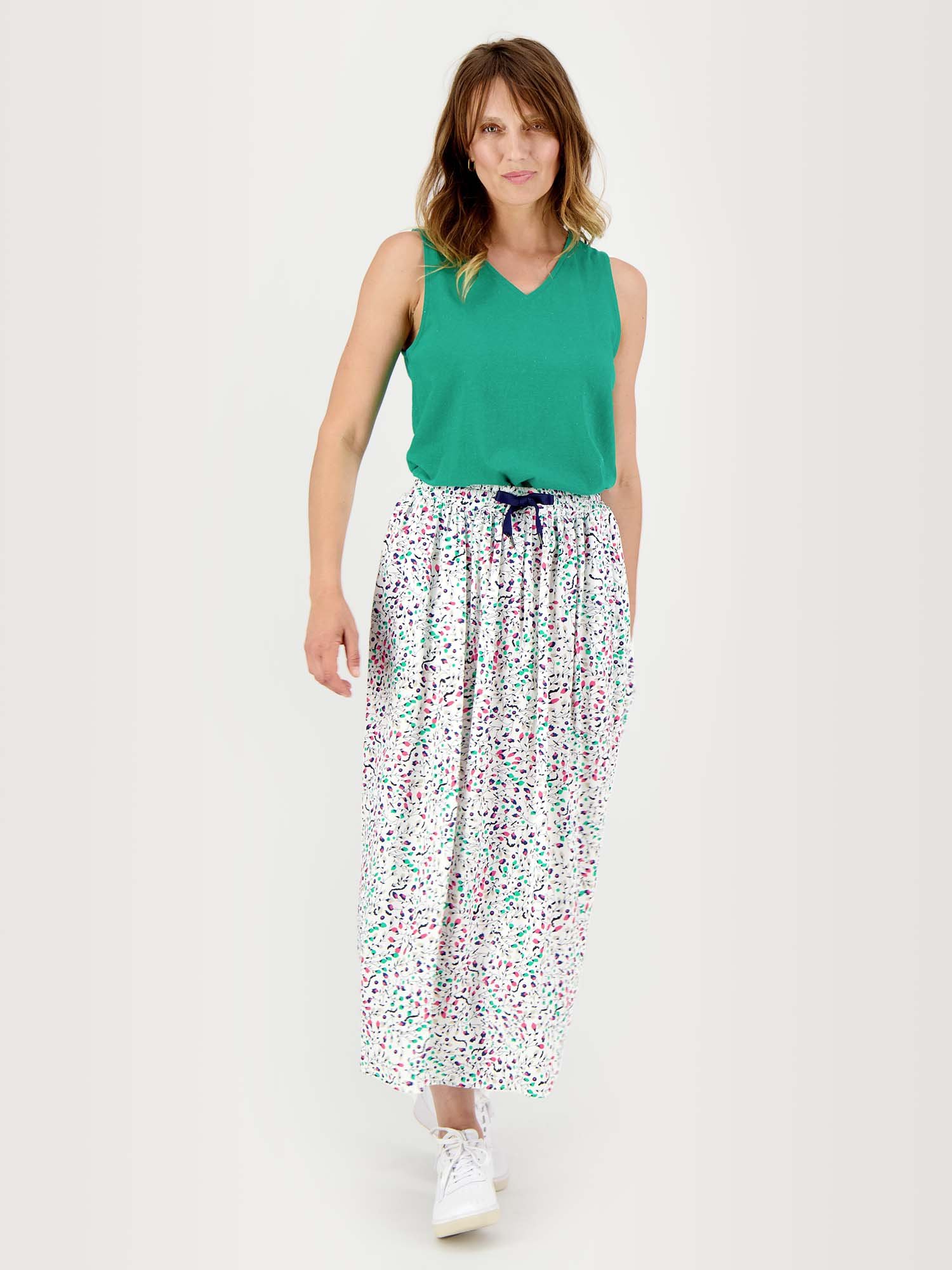 Débardeur Femme Col V Coton Vert
