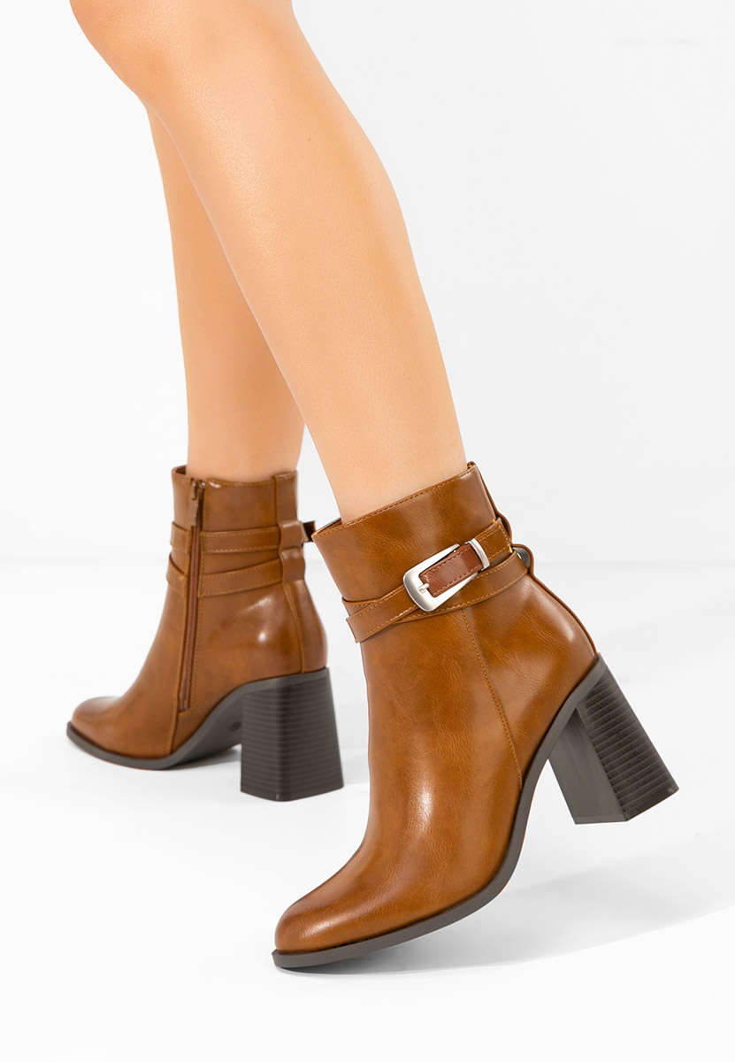 Bottines à gros talon chameau Reica