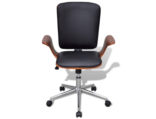 VIDAXL - Chaise de bureau rotative en bois cintré avec revêtement en...