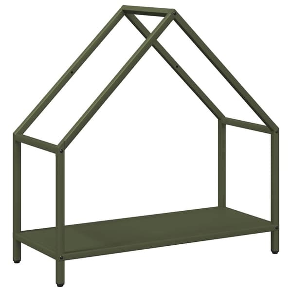 vidaXL Vedstativ olivengrønn 60x25x60 cm kaldvalset stål