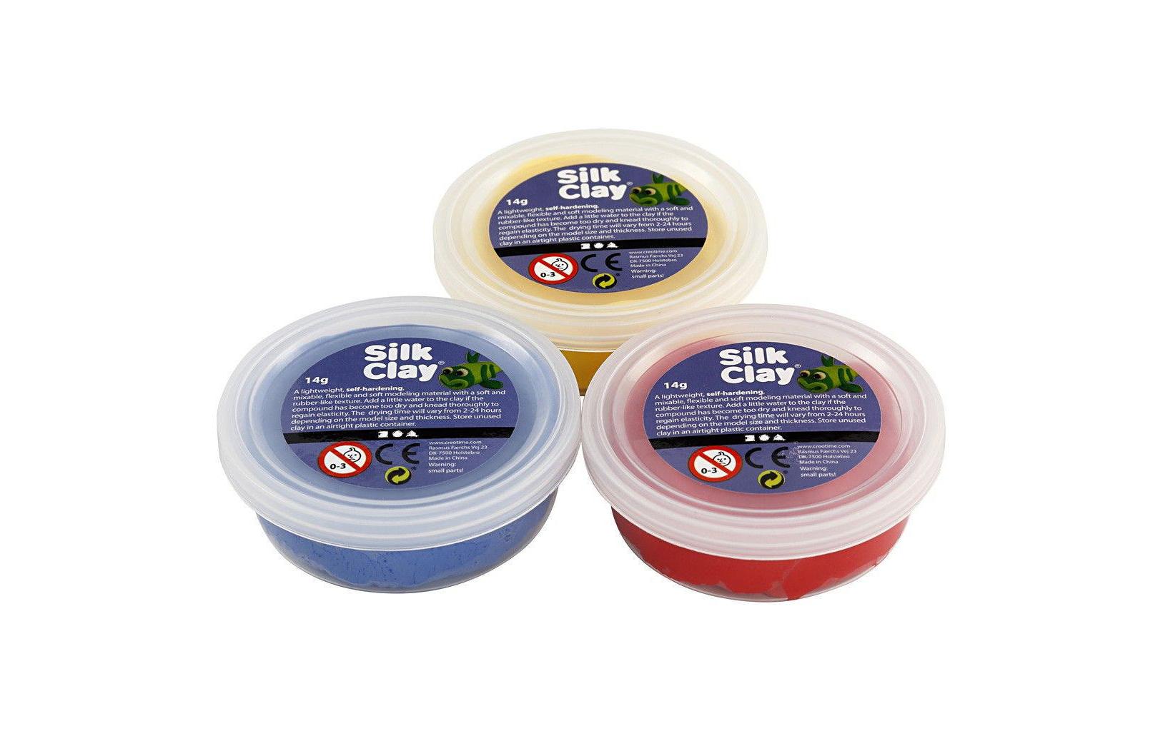 Modellier-Set Silk Clay 3 x 14 g Gelb; Rot; BlauAufbewahrung Silk Clay
