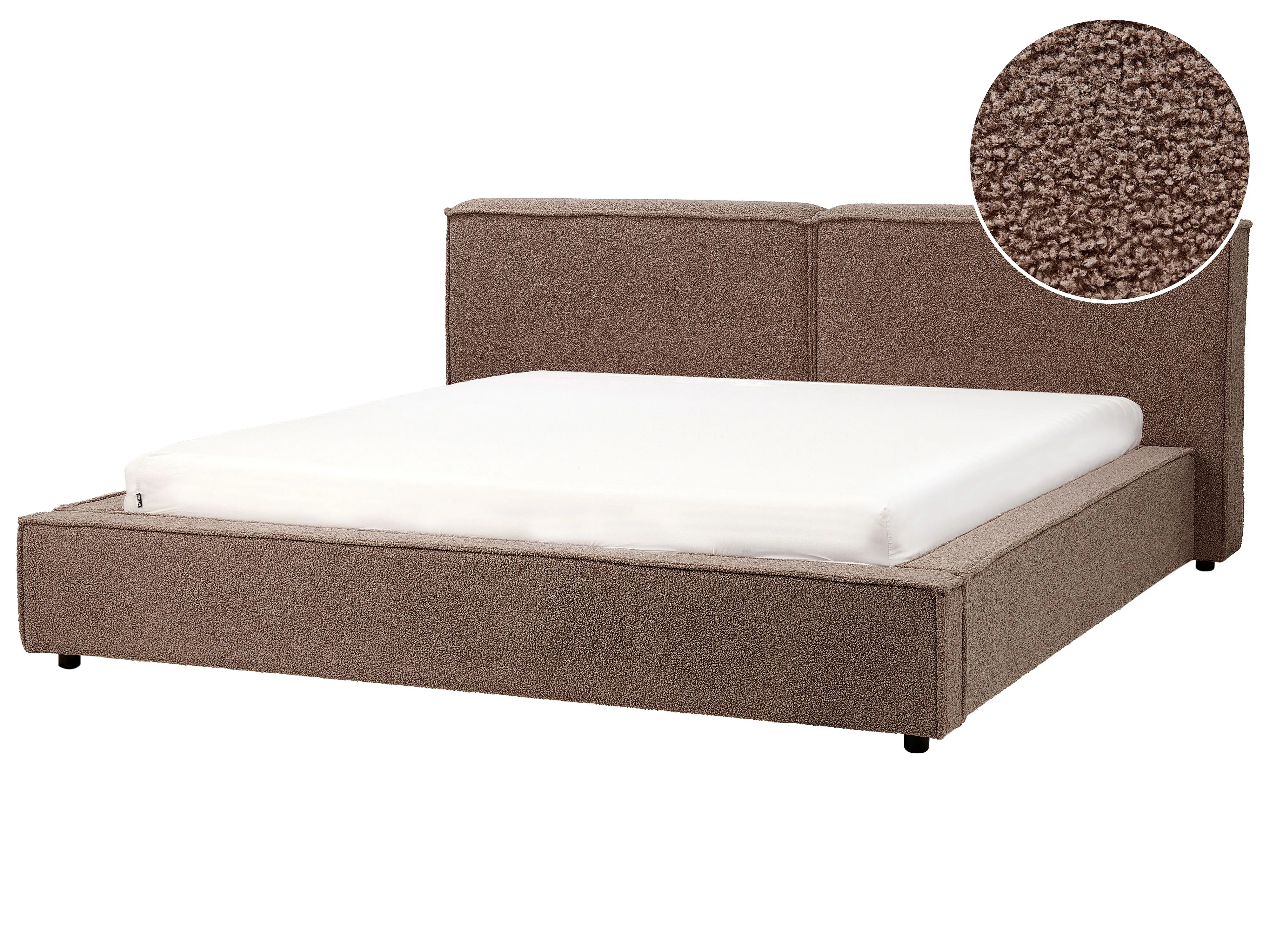 Waterbed Bouclé LINARDS 180 x 200 cm Bruin