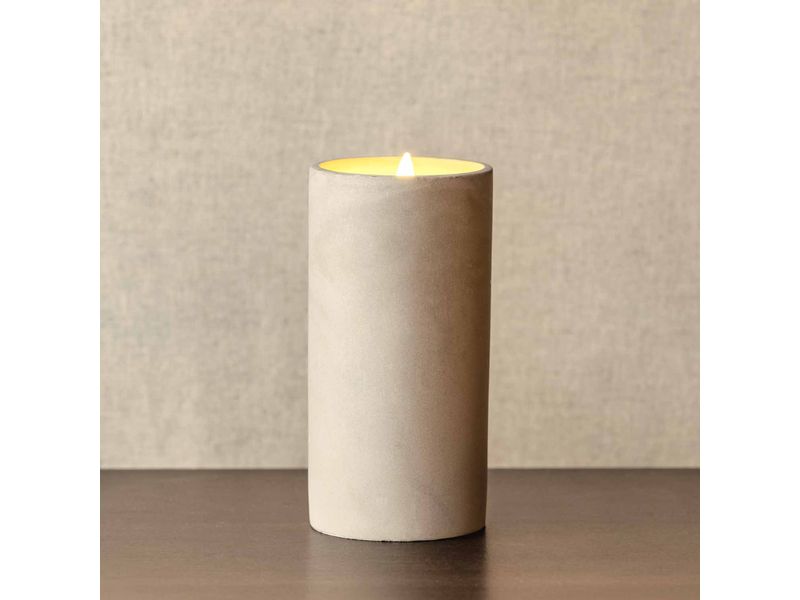 Leonardo Kerze Silenzio LED, 15 cm, Grau LED-Weihnachtskerze