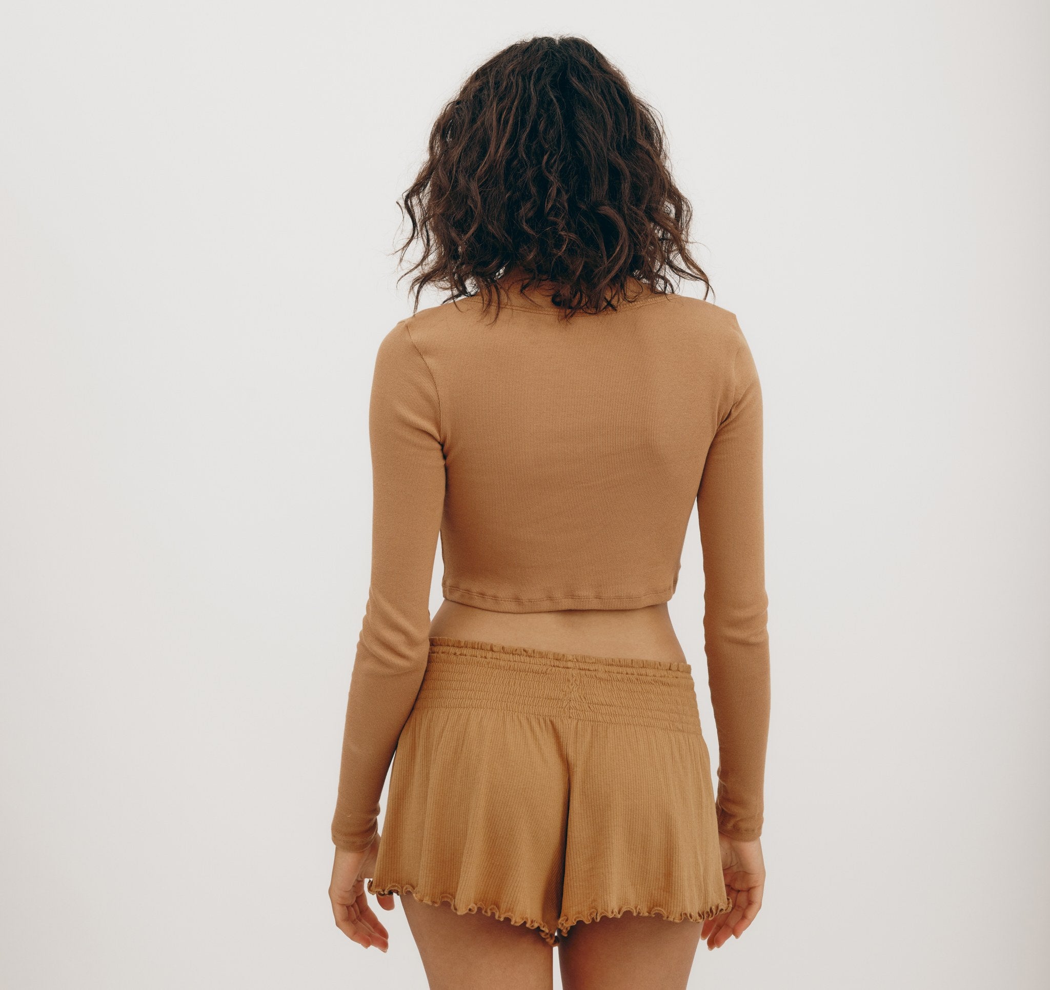 ORGANIC COTTON<br>Core Extend Rib Crop Cardigan