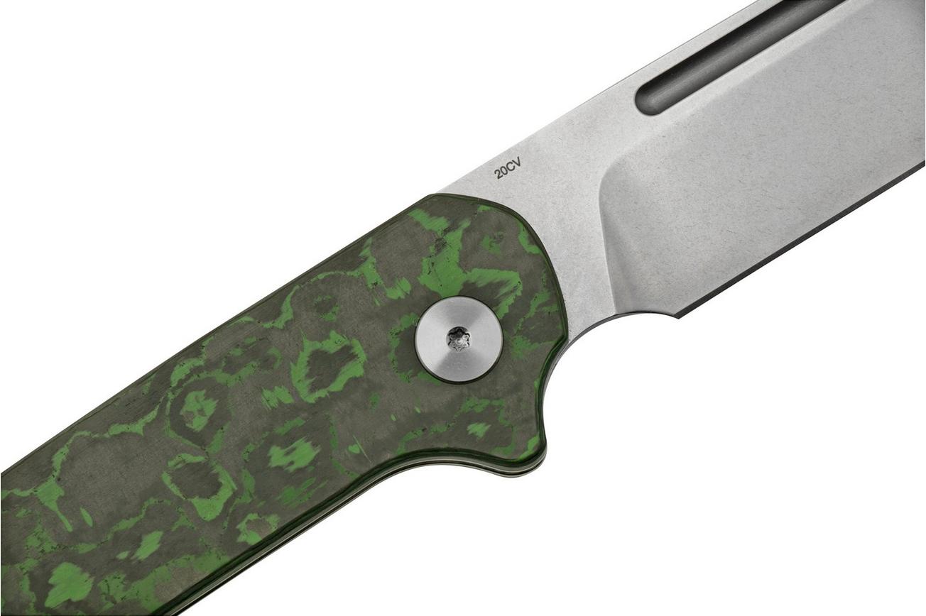 QSP Knife Penguin QS130SJ-E1, CPM 20CV Stonewashed, Fat Carbon Jungle Wear, slipjoint zakmes