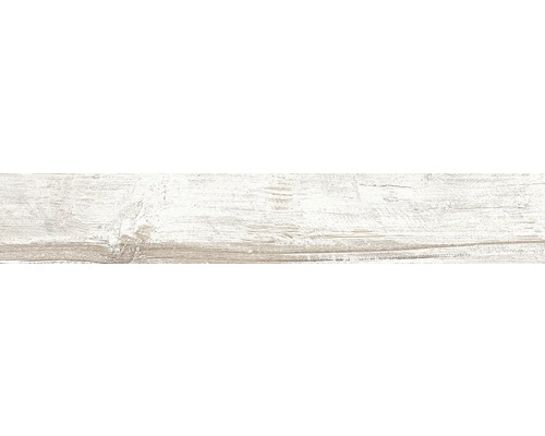 Porseleinen wand- en vloertegel Tribeca blanco 20 x 120 x 1,14 cm