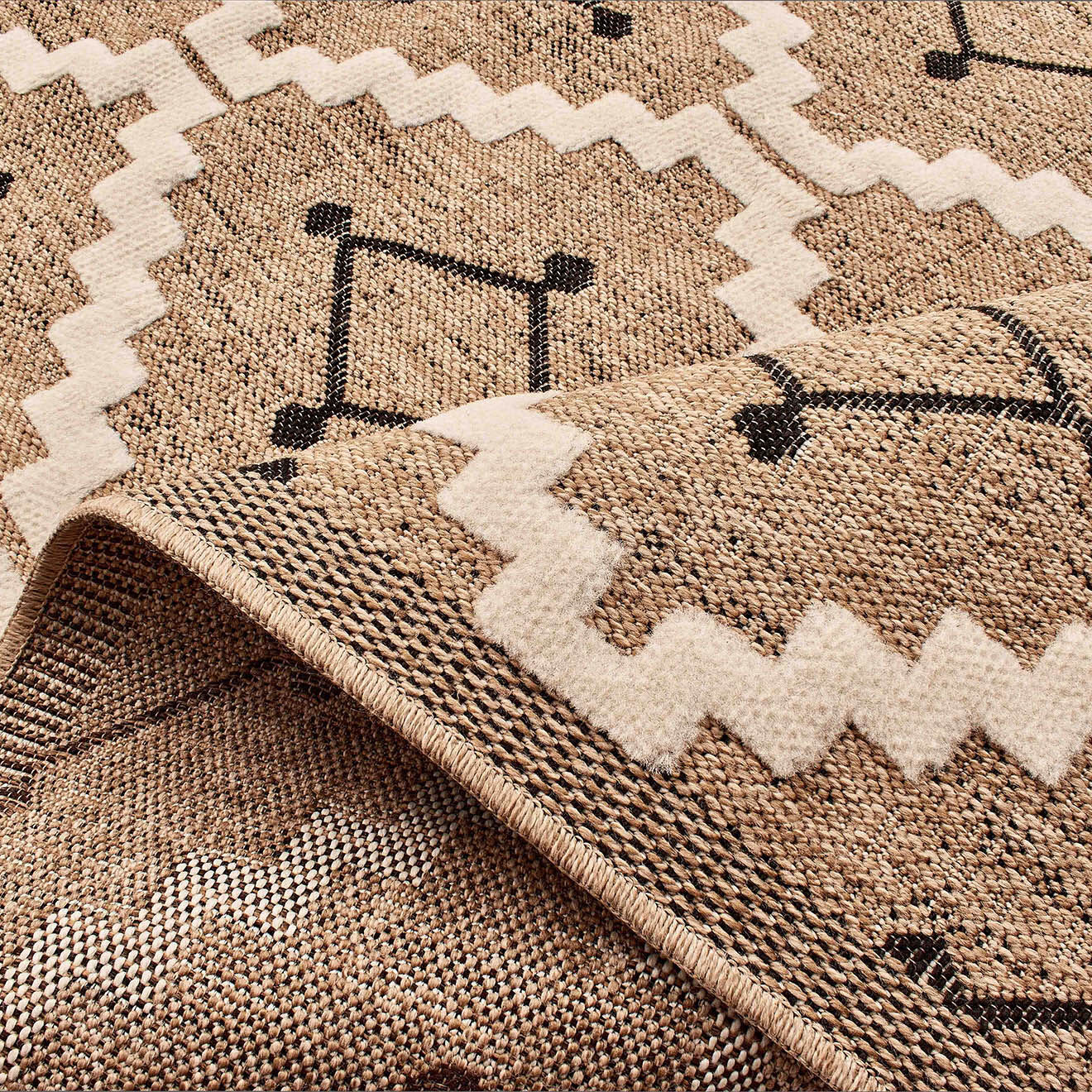 Nazar Rugs Tapis aspect jute TULUM 9041 intérieur & extérieur noir - 160x230 cm