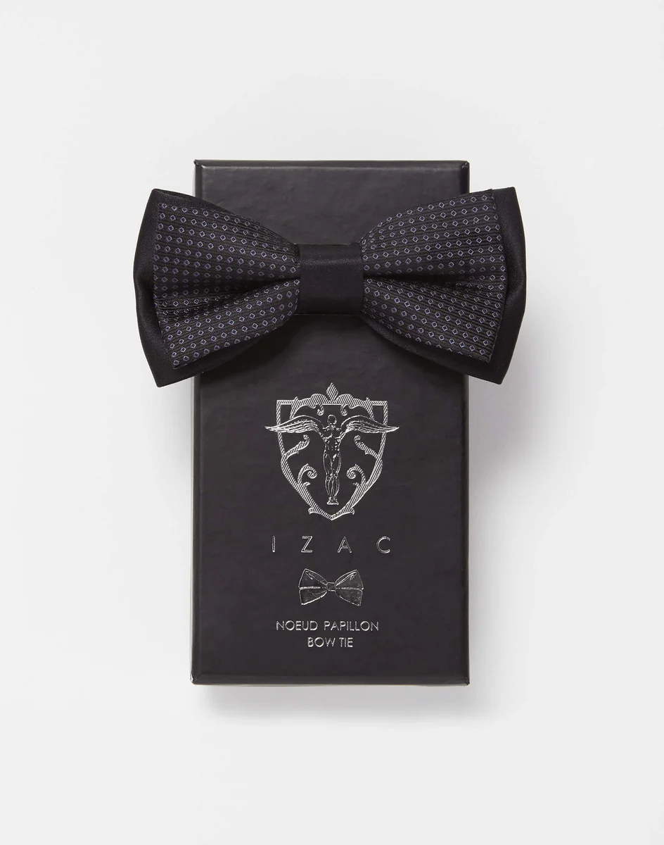 Nœud papillon jacquard noir