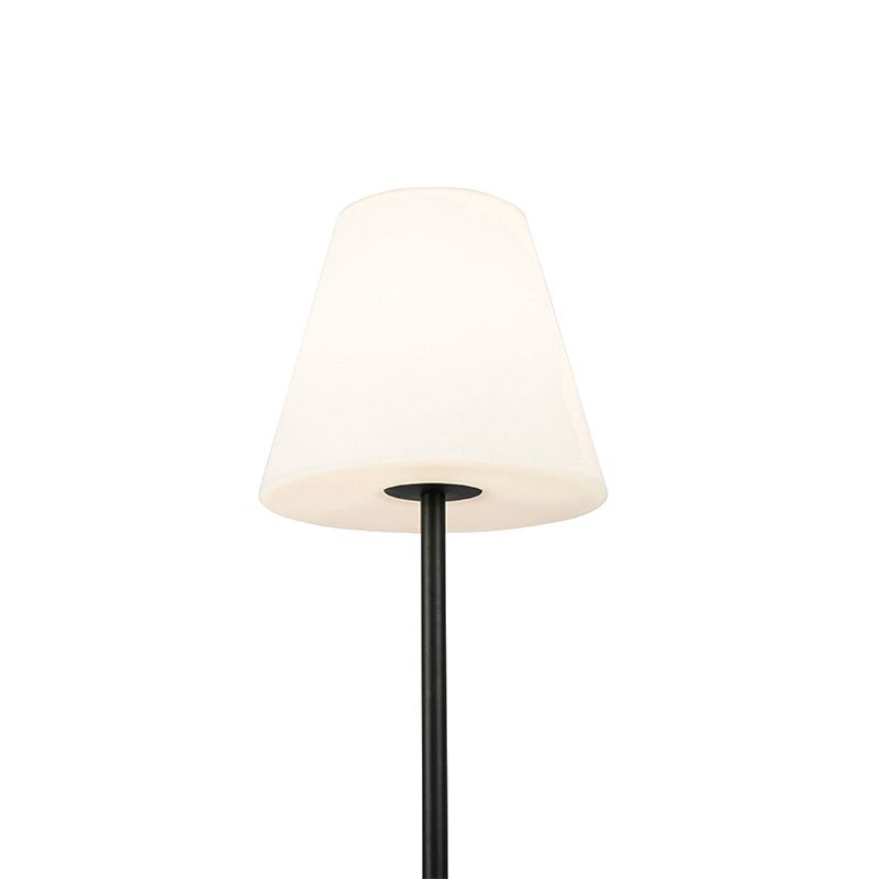 Buiten vloerlamp zwart met witte kap 35 cm IP65 - Virginia