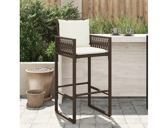 VIDAXL - Tabouret de bar Tabourets de bar jardin coussins lot de 2 marron résine tres...