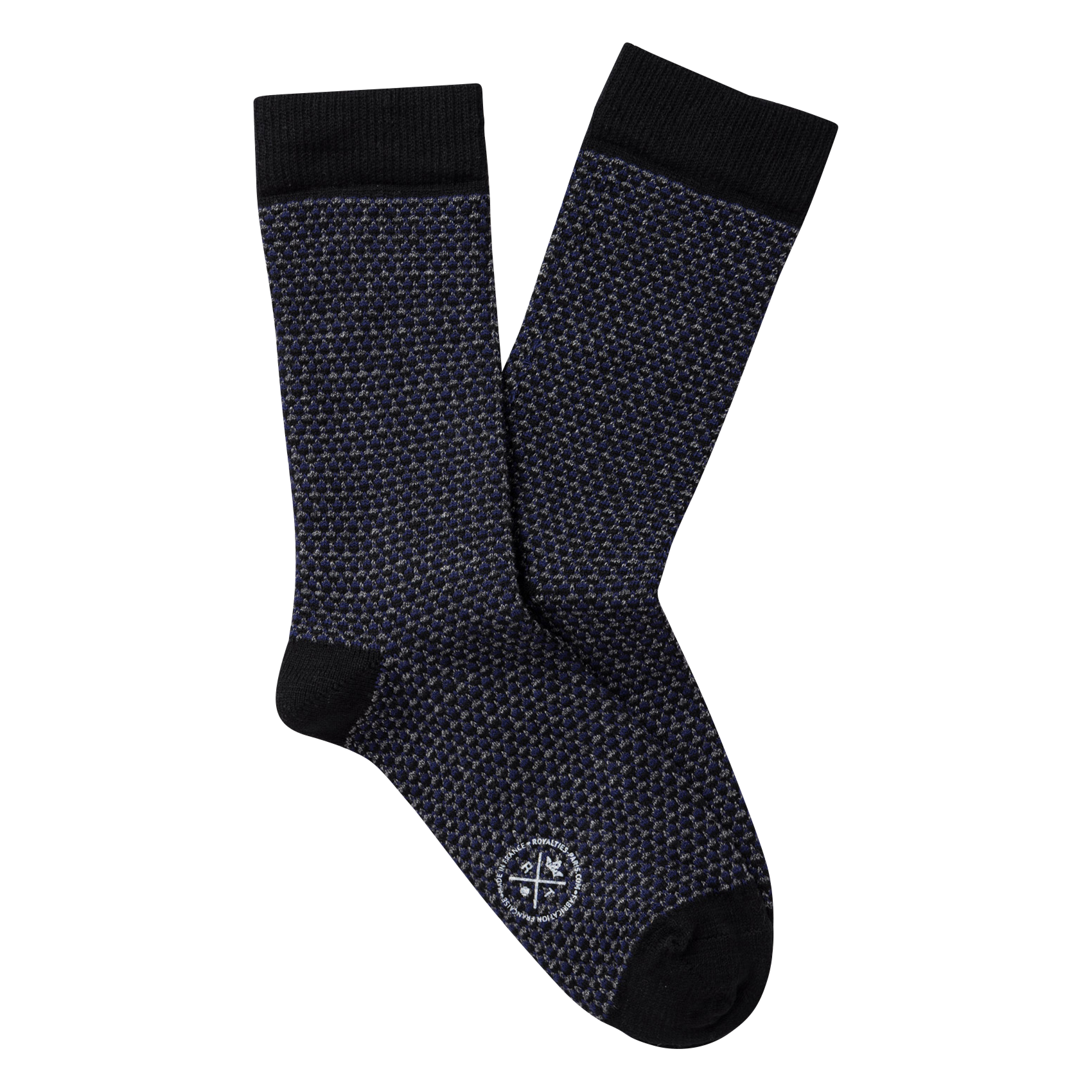 GARY - Chaussettes jacquard en coton mélangé | Noir