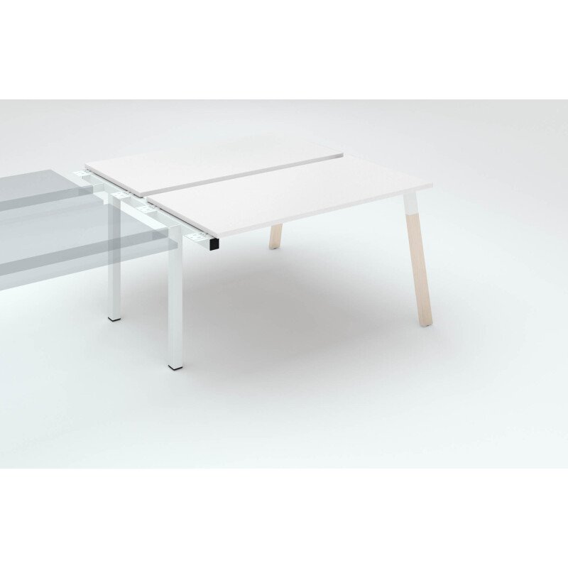 Pôle de 2 bureaux ECLA profondeur 126 cm piètement métal bois - élément suivant