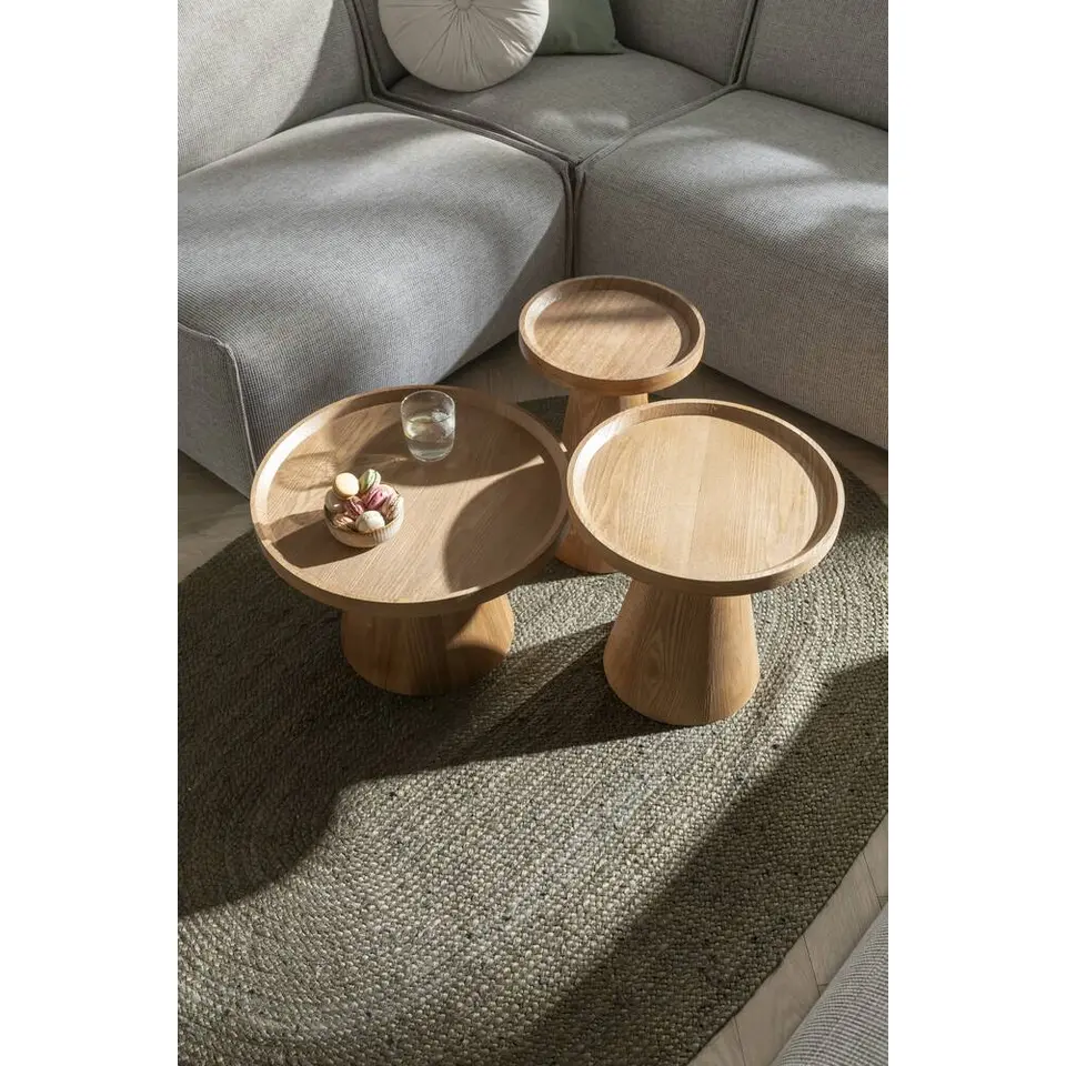 Bijzettafel Donna - naturel - Ø50x33 cm