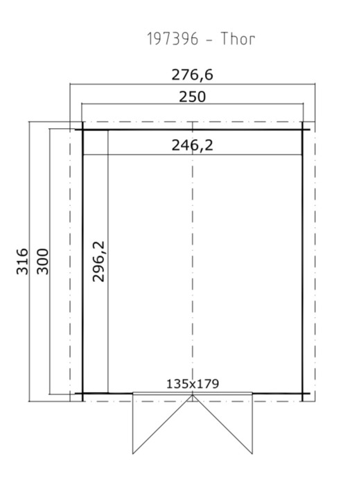 Lasita Maja redskabsrum Thor 266 x 316 cm