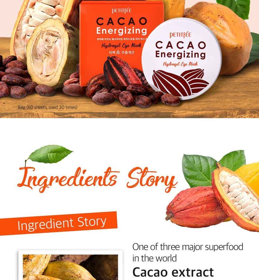 PETITFEE - CACAO Energizing Hydrogel Oogmasker