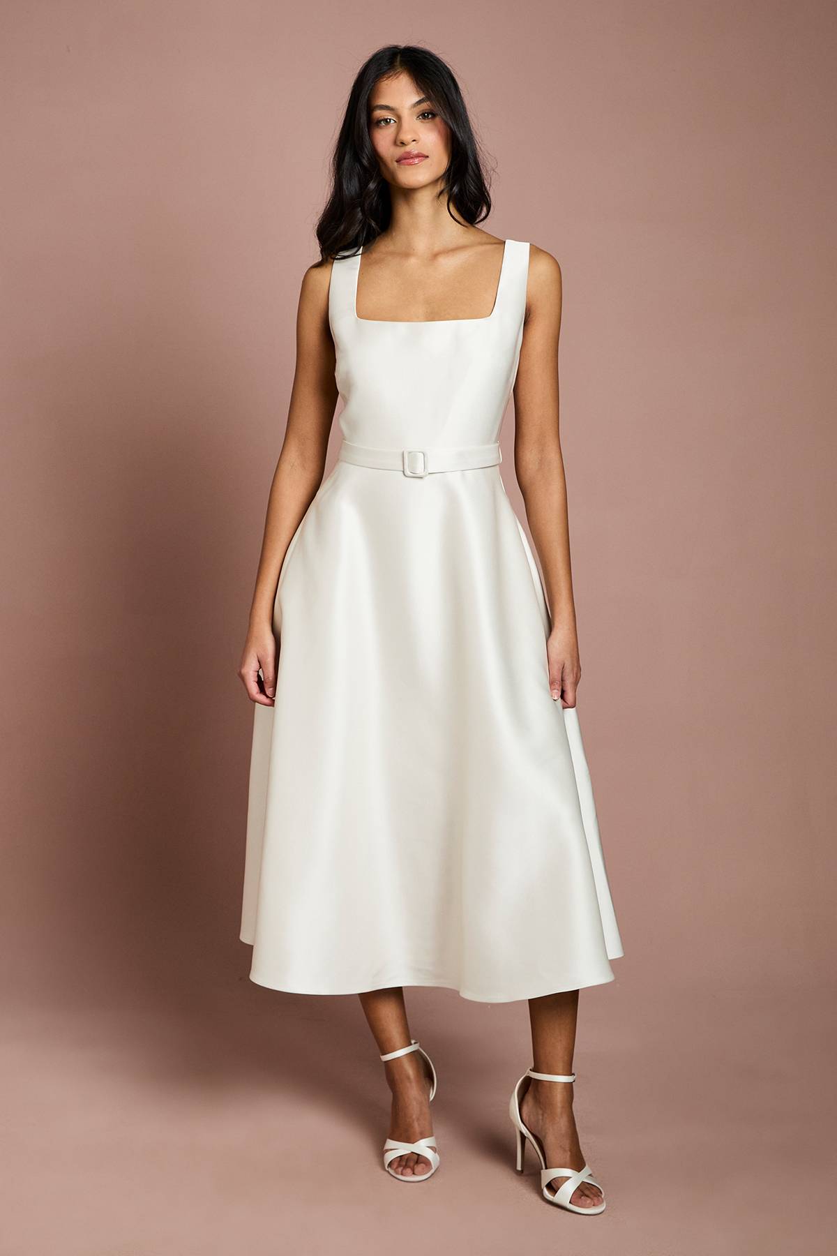 Coast Robe Midi Ceinturée en Sergé Petite