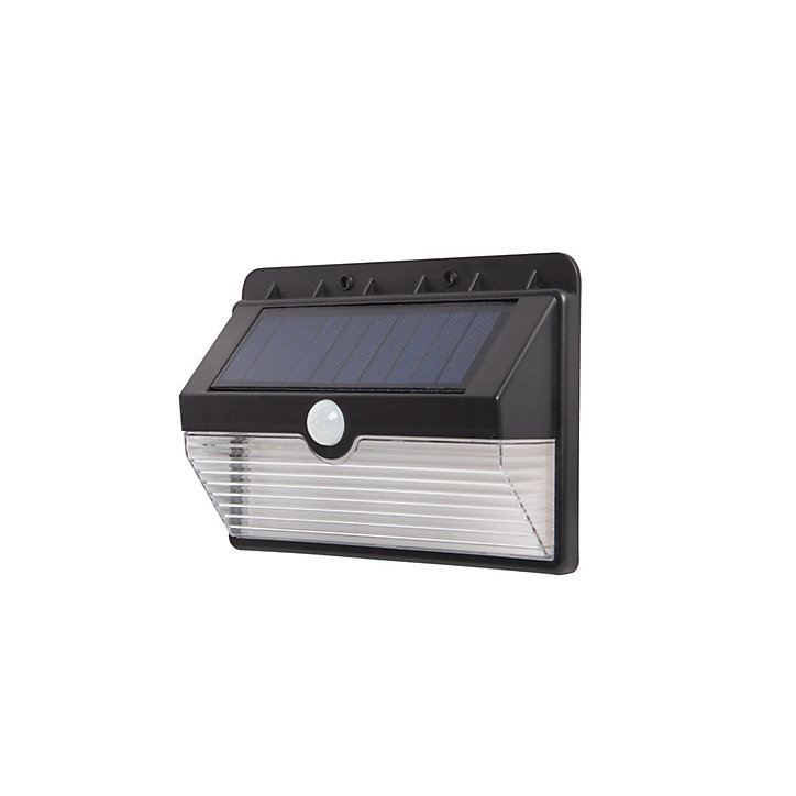 Applique murale solaire Mesnil 70lm IP44 blanc froid noir l.17,1 x H.11,6 cm