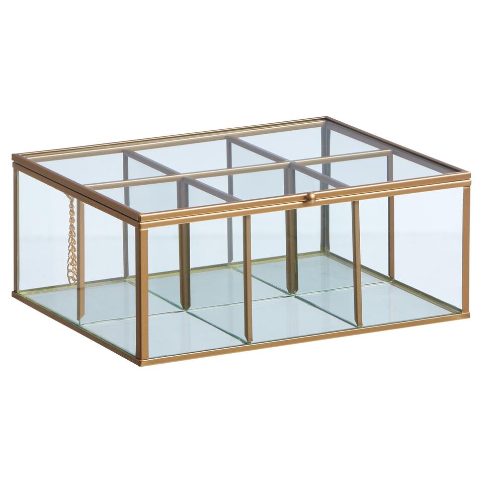 Theedoos Glas Goud