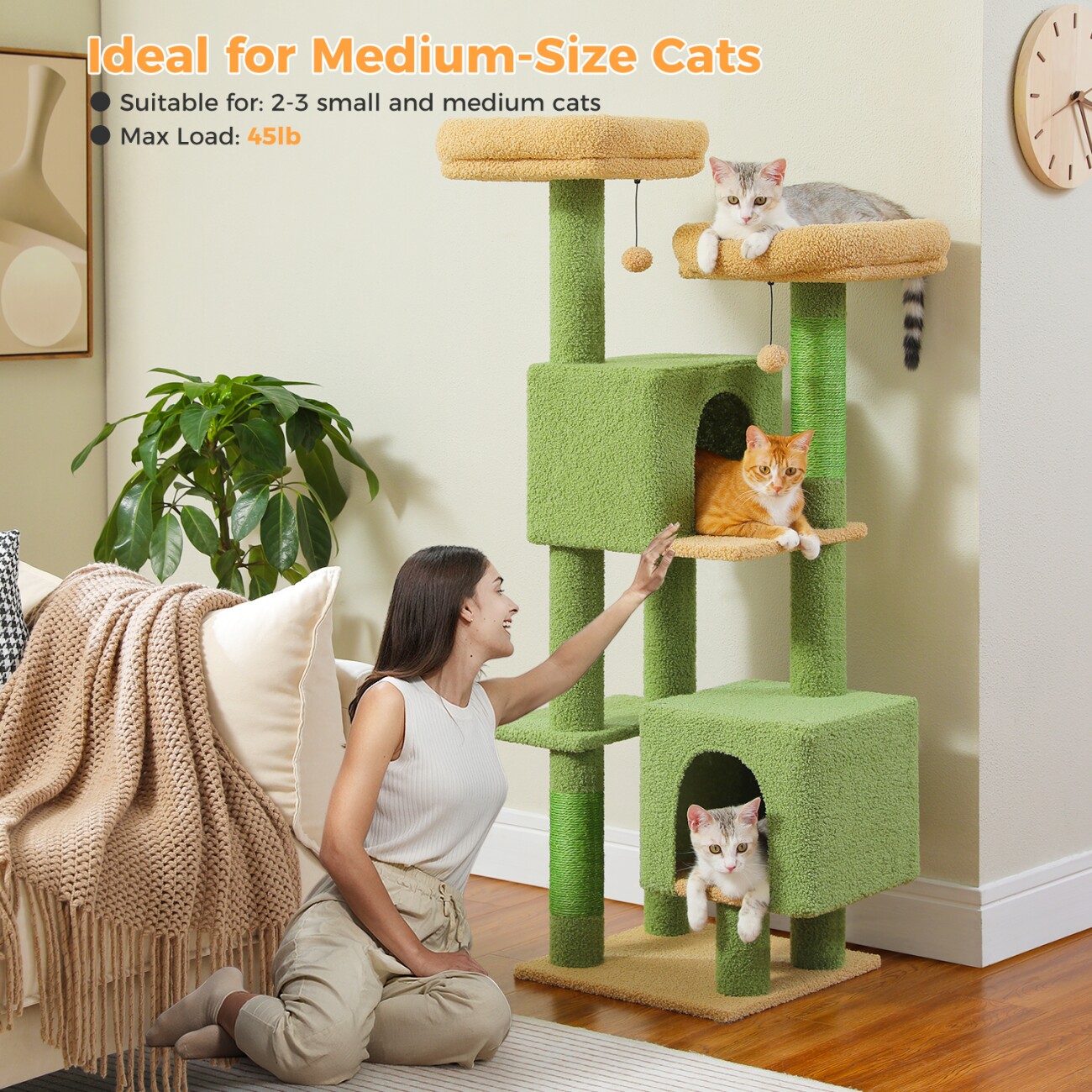 Pawz Road Kratzbaum Spielbaum 133 cm grün