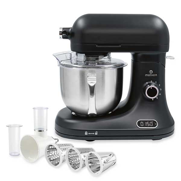 Lot robot pâtissier 5 L avec balance intégrée et kit tranchoir et râpe