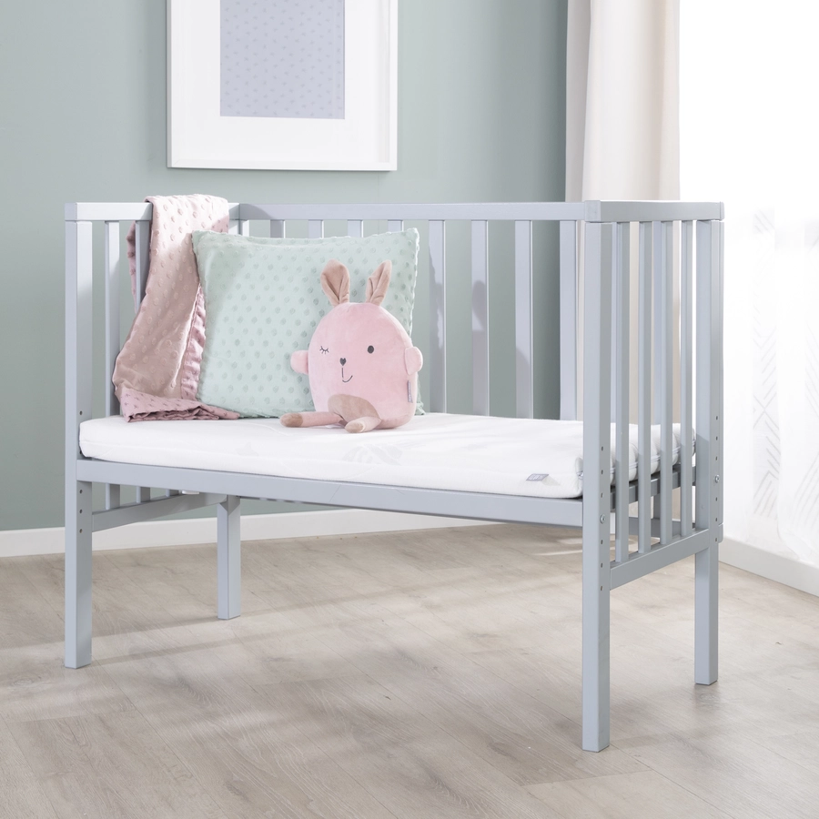 roba Beistellbett safe asleep® 2 in 1 taupe + Matratze