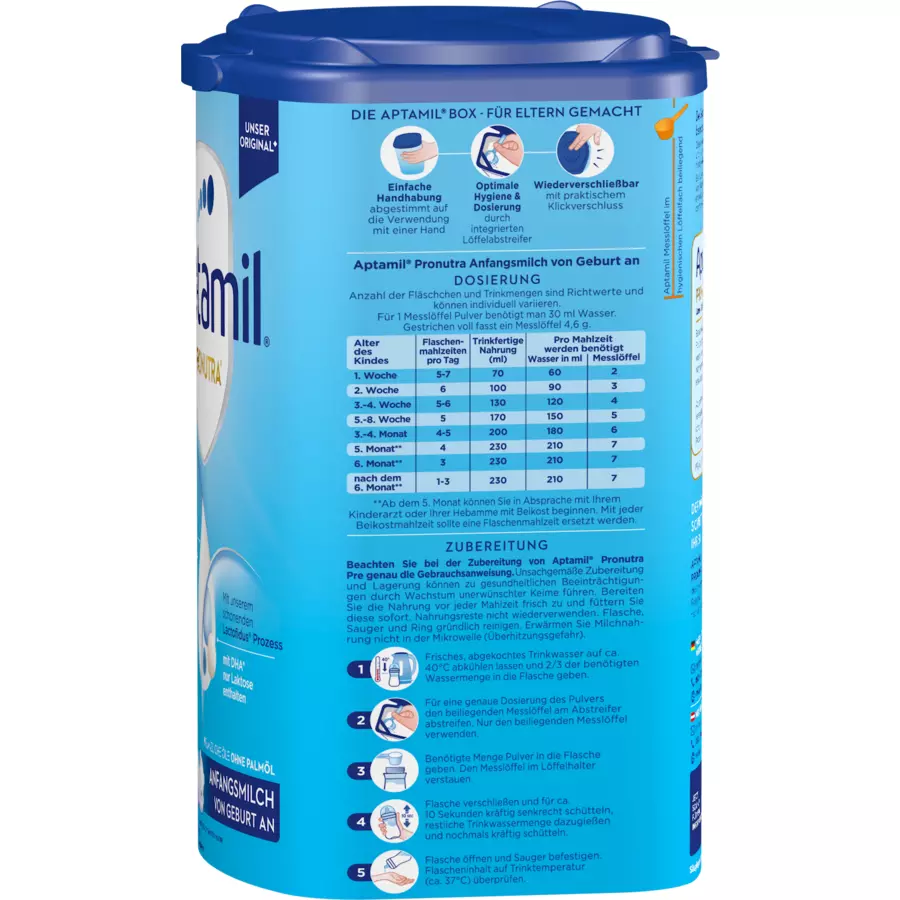 Aptamil Anfangsnahrung Pronutra PRE ADVANCE 4 x 800 g ab der Geburt