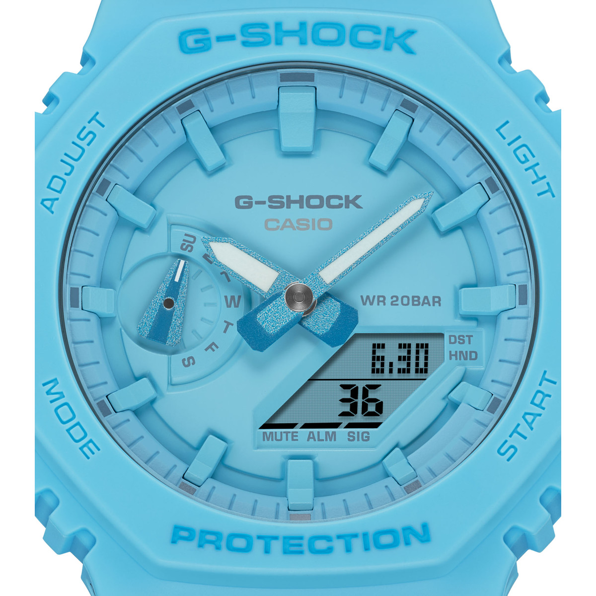 Montre CASIO G-SHOCK homme bracelet résine bleu clair