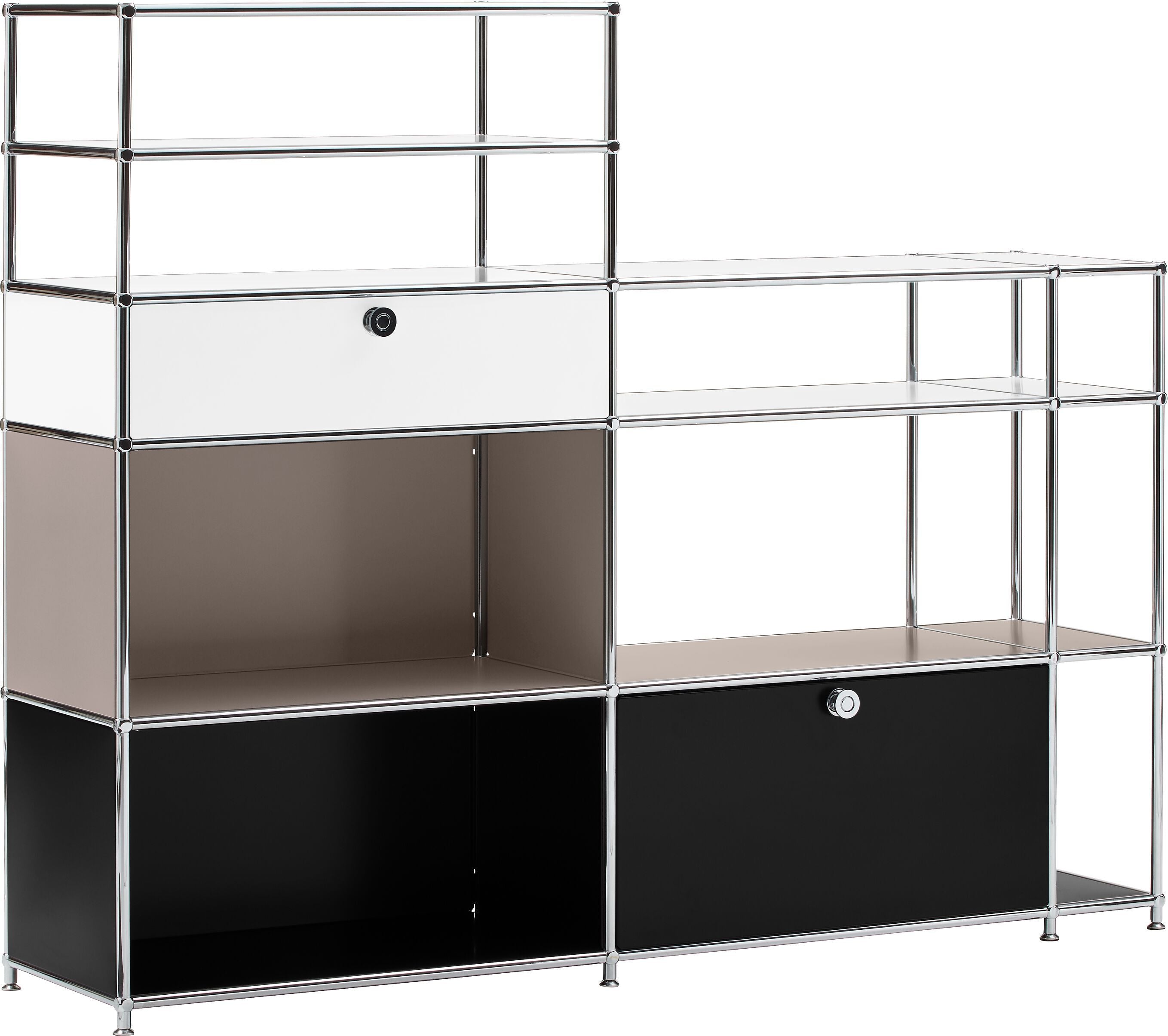 FLEXCUBE Regal - Weiss / Schwarz / B: 172.0 cm x T: 40.0 cm x H: 139.0 cm