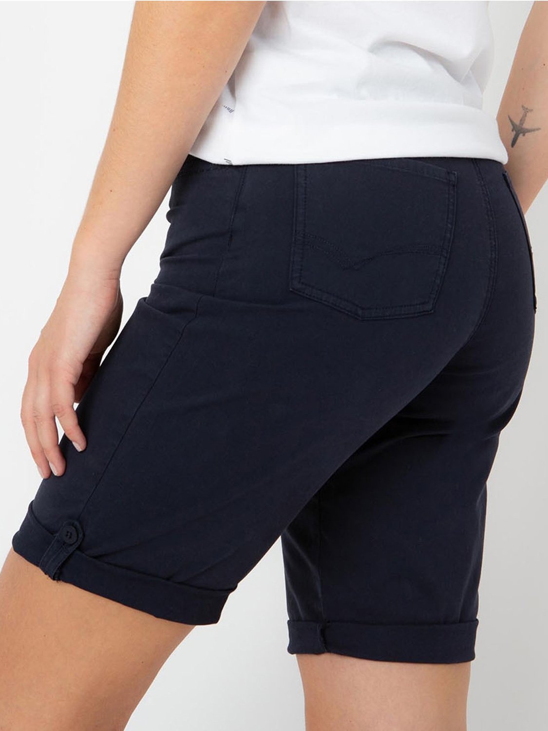 Bermuda Femme Ceinture Elastiquée Marine