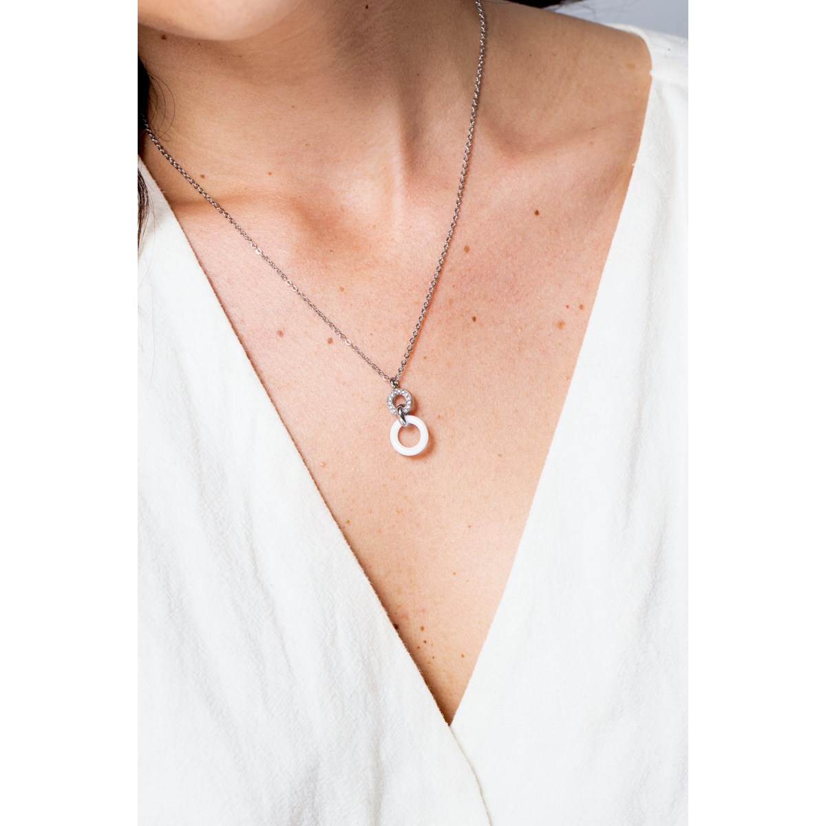 Collier en Acier avec cristal