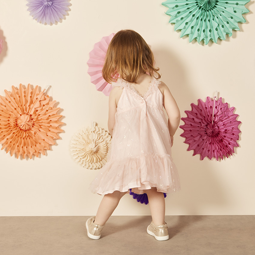 Robe sans manches en tulle imprimés papillons pour bébé fille