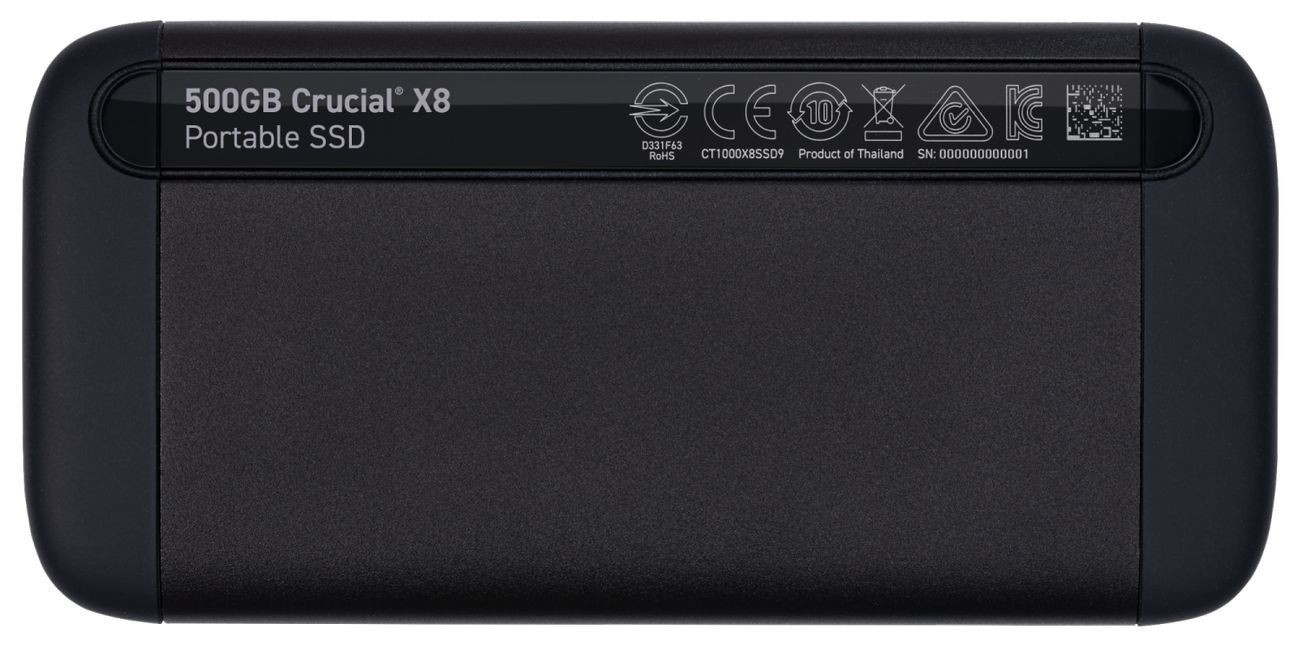 Crucial X8 PORTABLE - 1 To - USB 3.1 Type A et Type C