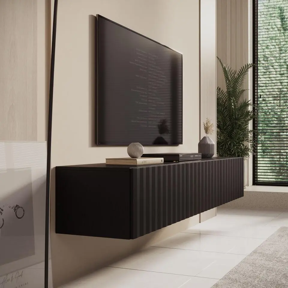 Meubella - TV-Meubel Angelina - Zwart - 192 cm