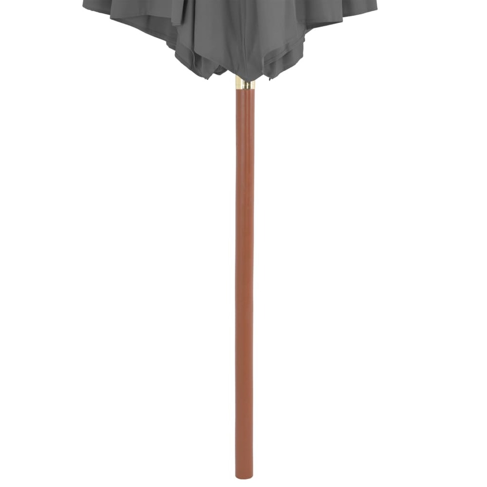 Parasol d'e x térieur avec mât en bois 300 cm anthracite